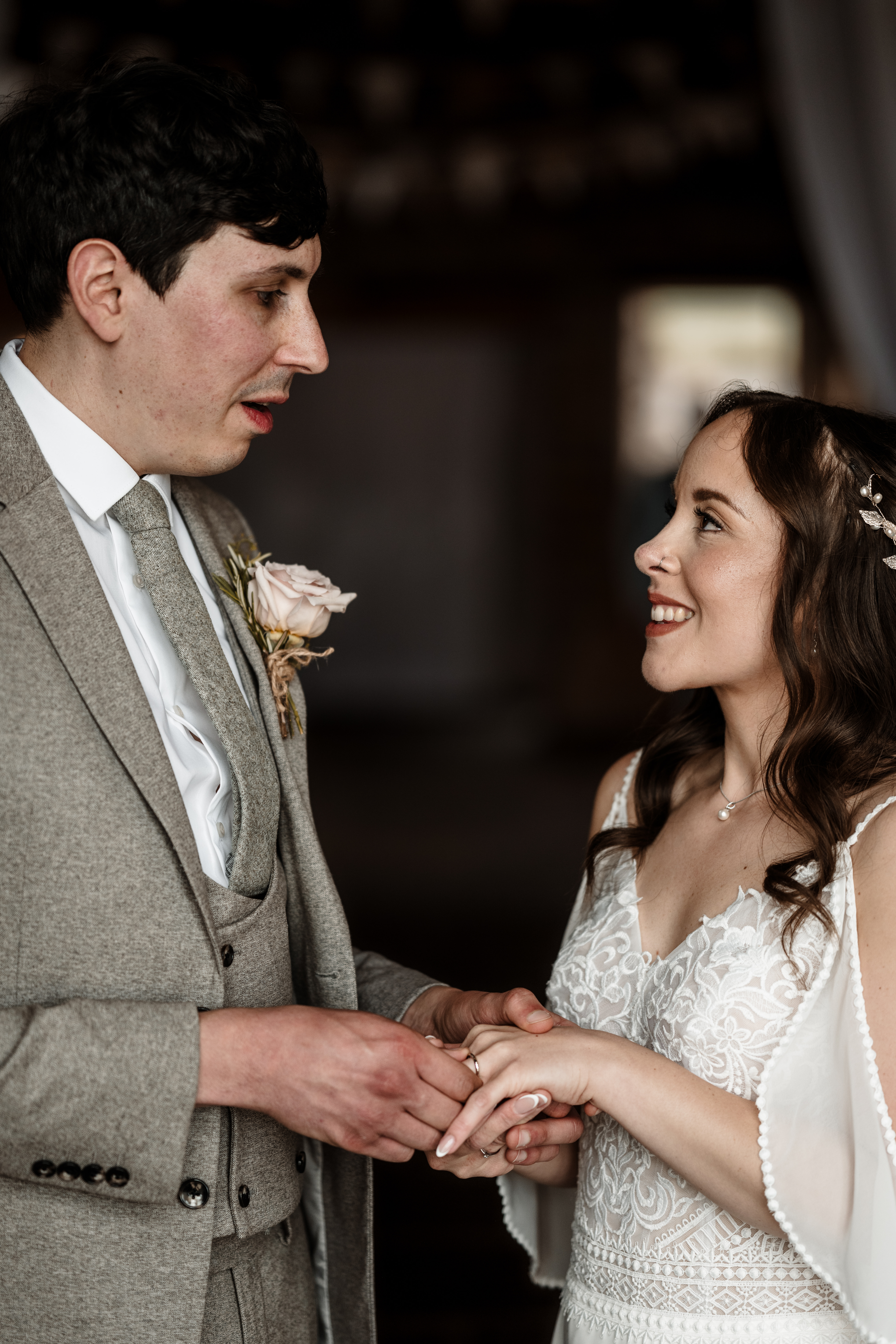 Bride and groom walking hand in hand at Northside Farm wedding venue Romantic countryside wedding photography at Northside Farm, Northumberland Rustic barn wedding reception with fairy lights and wooden beams at Northside Farm Bride and groom sharing a quiet moment outside Northside Farm’s stone barn Golden hour wedding couple portraits at Northside Farm with rolling hills in the background Natural and candid wedding photography at Northside Farm, UK Guests celebrating at a Northside Farm wedding reception inside the barn Bride getting ready inside a shepherd’s hut at Northside Farm wedding venue Couple’s first kiss as newlyweds at Northside Farm’s rustic barn ceremony Emotional first look between bride and groom at Northside Farm, Northumberland